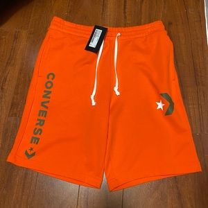 Men’s Converse French Terry Shorts, Bold Mandarin, NWT